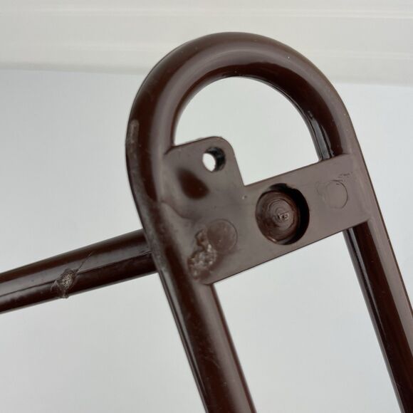 Vintage 80s Brown Plastic Wall Mounted 3 Hooks Hanger Yaffa Style Retro Entryway - Picture 11 of 11